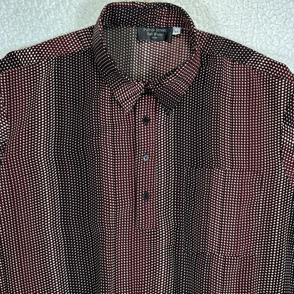 VTG Fulton Street Shirt Works Mens XL Halftone Stripes Short Sleeve Pullover USA - Picture 2 of 11